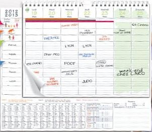 Organiseur familial Mémoniak version hebdomadaire, calendrier 12 mois 1  page par semaine - Calendriers