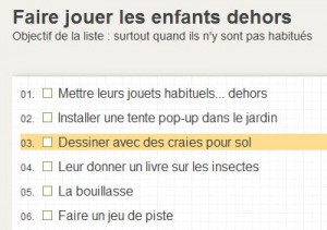 la liste pour faire jouer les enfants dehors