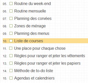 extrait de la super liste d'organisation