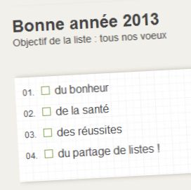 Tous nos voeux de bonheur, de santé, de réussites et de partage de listes