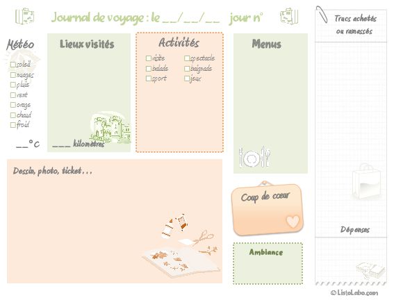 Kit gratuit à imprimer : le journal de voyage - ListoLabo