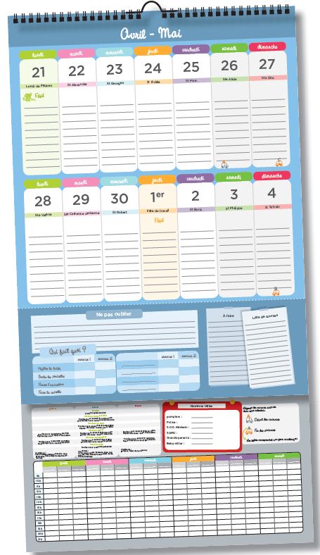 Un calendrier ou agenda familial [ + cadeau ] - ListoLabo